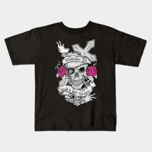 Rock & Roll Forever Skull Illustration Kids T-Shirt